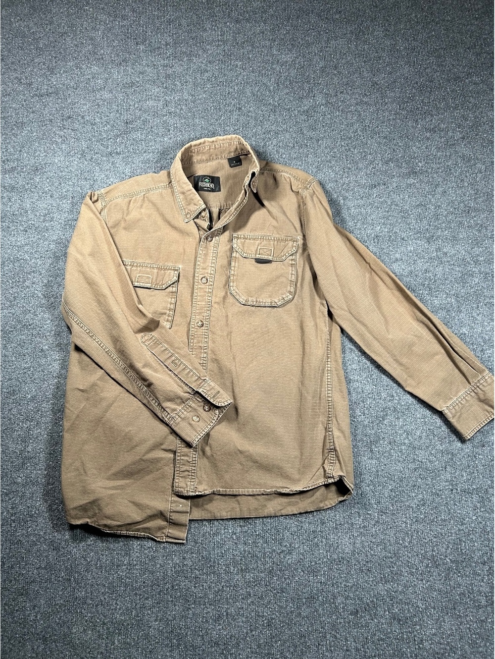 RedHead Men's Long Sleeve Button-Up Shirt in Tan, Size M
